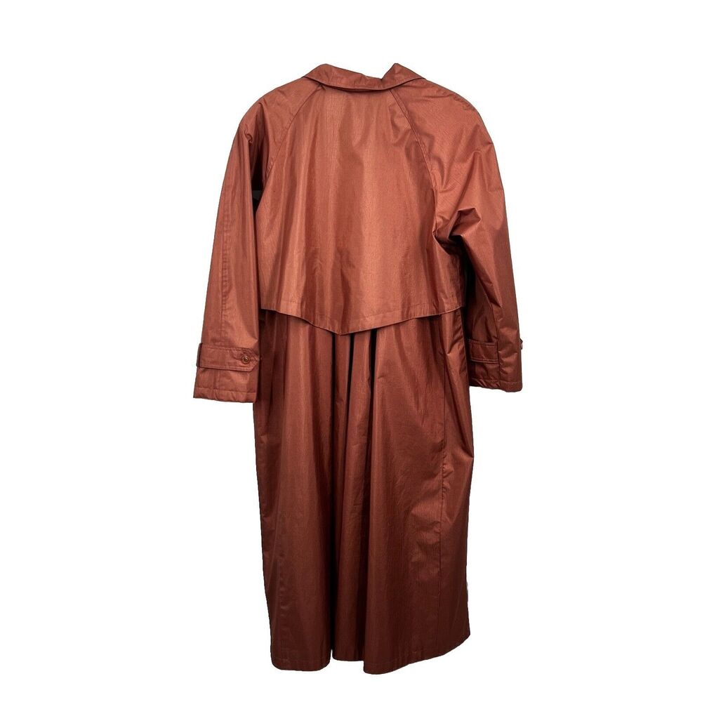 Laura Winston Rose Gold 3/4 Sleeve Single Breasted Trench Coat Classy 9/10 VTG - Picture 7 of 16